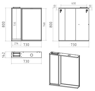 Зеркальный шкаф с подсветкой Brevita Balaton BAL-04075-03-01Л левый 75см белый/бежевый